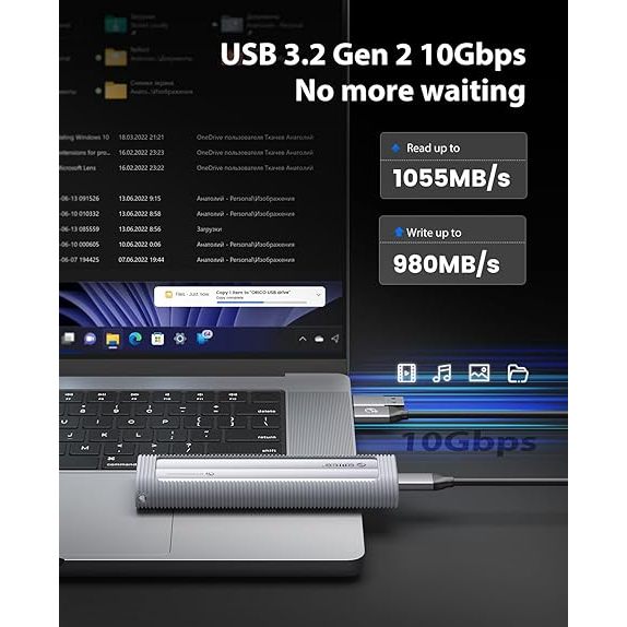 Orico M.2 NVMe SATA SSD Vỏ USB Bộ chuyển đổi bên ngoài Hỗ trợ UASP cho PCIe NVMe SATA SSD (AXM2) | BigBuy360 - bigbuy360.vn