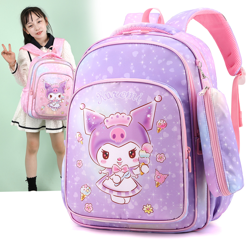 Ba lô trẻ em chất lượng cao dành cho phụ nữ ba lô kuromi túi đi học kuromi bagpack nylon lưng chống 