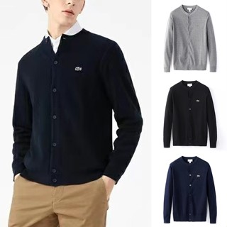 Áo len Cardigan cổ tròn nam Cotton nguyên chất dệt kim mùa thu đông thể thao thường ngày ấm áp hàng đầu