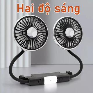 Quạt đôi ô tô- quạt máy đôi 12v quạt xe hơi usb xoay 360 độ quạt ô tô quạt điều chỉnh 3 tốc độ