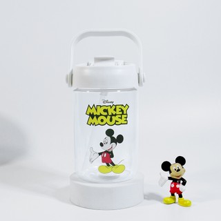 Disney 500ML Chuột Mickey Gấu Dâu In Hoạt Hình Cốc Nhựa Ống Hút Kép