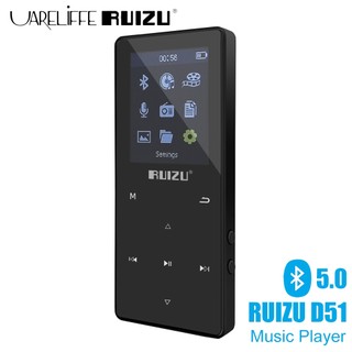 Uareliffe RUIZU D51 8G MP3 Bluetooth5.0 Hỗ trợ âm thanh HiFi Thẻ SD Máy nghe nhạc có loa Ghi âm HD Sách điện tử Đài FM