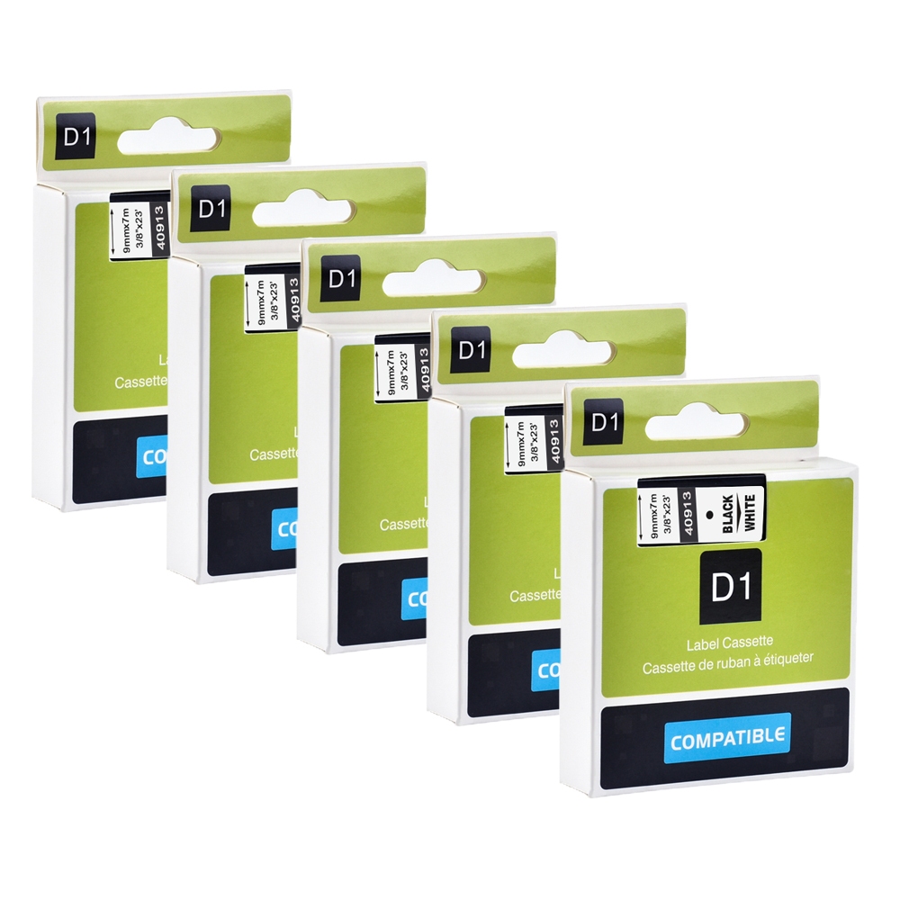 5 Nhãn Ruy Băng Cassette Băng Tương Thích dymo D1 9mm Băng 40910 40913 40918 40921 Ruy Băng Cho Dymo