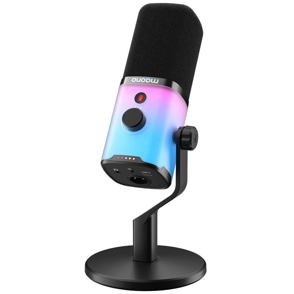Bộ micrô chơi game năng động Maono PD100X RGB Bộ micrô chế độ kép USB / XLR có phần mềm, tắt tiếng, điều khiển âm lượng cho PC, điện thoại, phát trực tuyến, chơi game, qua giọng nói, ghi âm