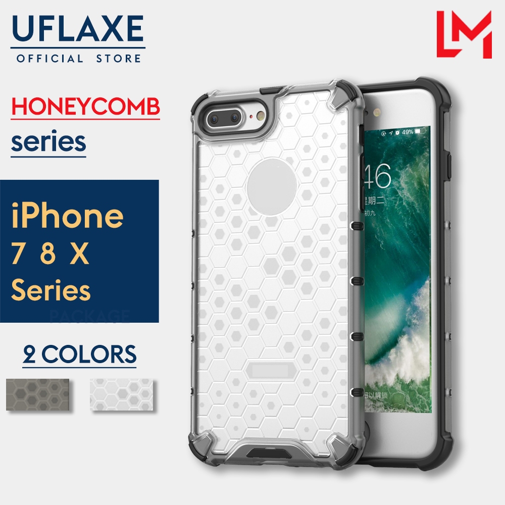 UFLAXE Honeycomb Ốp Cứng Chống Sốc cho Apple iPhone 6 / 6S Plus / iPhone 7 / 8 Plus / iPhone X / XS Max / iPhone XR Ốp Điện Thoại Trong Suốt Ốp Lưng Bảo Vệ Toàn Diện Bền Chặt Chống Ố Vàng
