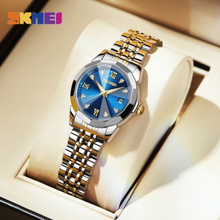  Đồng hồ Skmei watch nguyên bản dành cho nữ bằng thép không gỉ dạ quang màu xanh 7070 