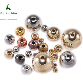 St.kunkka 100 hạt ccb tròn kim loại mạ vàng 3 4 5 6 8mm