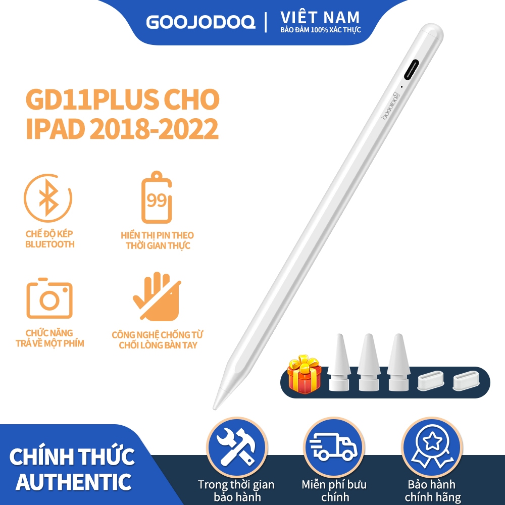 Goojodoq  Bút cảm ứng GD11 Plus thích hợp cho bút cảm ứng ipad ipad 9th gen 8th 7th 6th air 4 5 pro 11 12.9 2019 2020 2021 mini 6