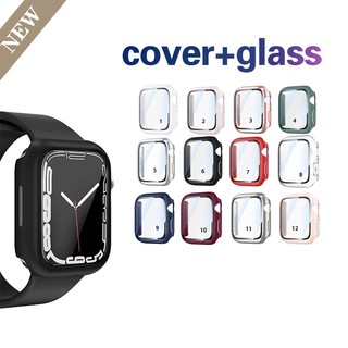 Ốp Mặt Đồng Hồ Kèm Kính Cường Lực 41mm 45mm Dùng Cho apple watch series 9 8 7 Bảo Vệ