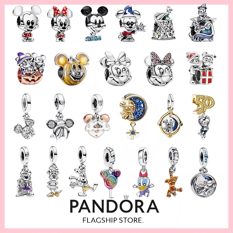 S925 Bạc PANDORA Disney Mickey Công Chúa Quyến Rũ Hạt Phù Hợp Với Pandora Vòng Tay Nữ Bạc 925 Mặt Dâ