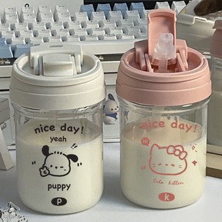 Cốc uống nước đôi Sanrio 450ml Chai nước nhựa đa năng Pachacco Kitty Cốc hút trẻ em di động