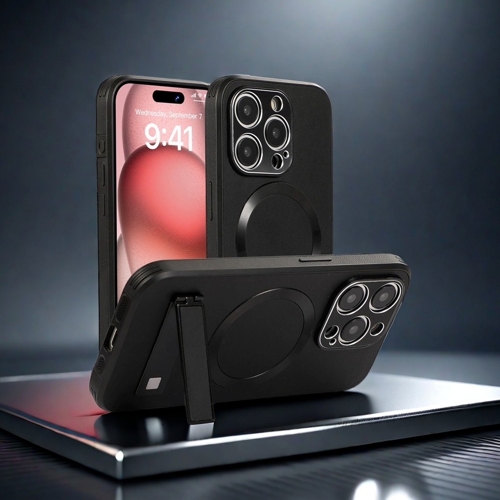 【Bracket Hard case/Black】Ốp lưng compatible for iPhone 15 14 13 12 11 pro max  case