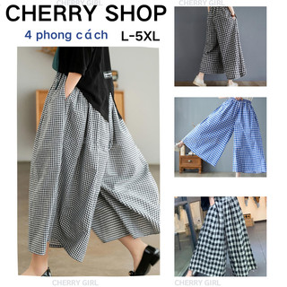 Quần ống rộng cotton và vải lanh văn nghệ mẫu mỏng quần váy cỡ lớn rộng rãi cạp cao