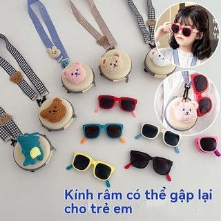 Kính râm tròn dễ thương có thể gập lại cho bé Kính râm du lịch mùa hè Kính râm trẻ em