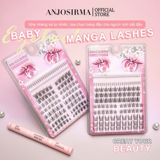 Bộ lông mi giả ANJOSIRMA, 10 Hàng Dày Cong Tự Nhiên Cho Người Mới Bắt Đầu 4-13mm
