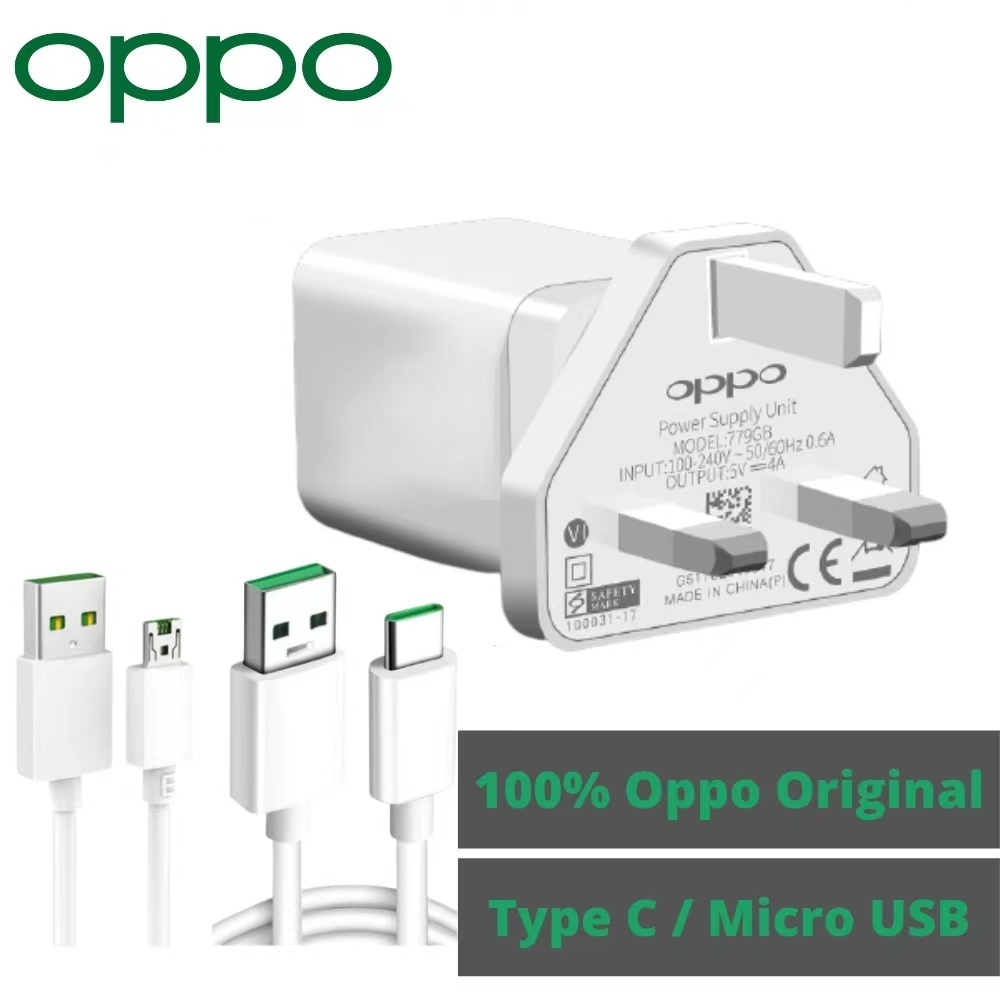 OPPO 20W VOOC Sạc Tường Nhanh & Cáp USB VOOC 2A Cáp Micro Type-C Cáp Dữ Liệu Cho OPPO R7 R9 R11 R15 