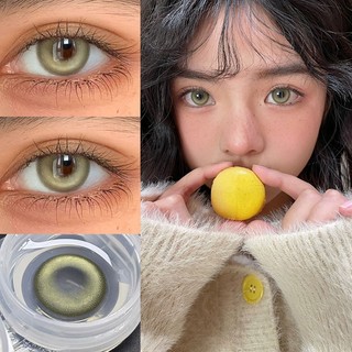 Kính áp tròng màu 14,5MM KSSEYE Dòng dừa 2 chiếc Nhìn tự nhiên Kính áp tròng màu xanh lá cây / xanh dương mềm mại dành cho phụ nữ 0-~-8,00 được phân loại 1 năm sử dụng