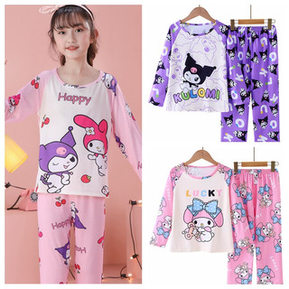 Bộ đồ ngủ trẻ em bé trai bé gái đồ ngủ hoạt hình trẻ em trẻ em bộ đồ ngủ dài tay cổ tròn bộ đồ ngủ trẻ em