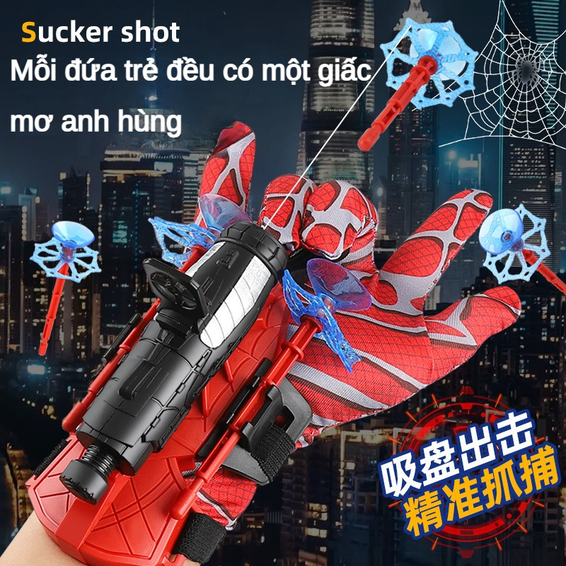 Thanh Toán Khi Nhận Hàng Người Da Đen Nhện Anh Hùng Nhện Nhổ Găng Tay Lụa Phóng Có Thể Nhện Lụa Phóng Viên Mềm Đạn Đồ Chơi Trẻ Em Bé Trai bắn tơ người nhện