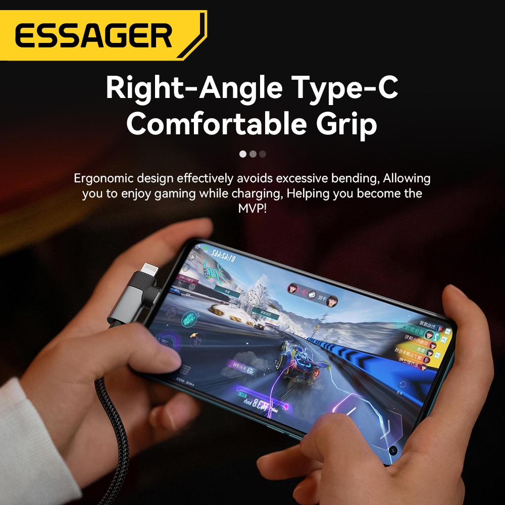 Essager 65W Type C / USB-A sang L + C Cáp Sạc Nhanh 2 Trong 1 Cho ip 5 ~ 16 Huawei | BigBuy360 - bigbuy360.vn