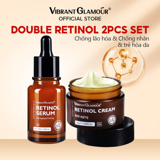 VIBRANT GLAMOUR Kem + Serum Chứa Retinol Collagen Chống Lão Hóa Làm Trắng Da Chống Nhăn Làm Sáng Vết Thâm Chăm Sóc Da Mặt Dưỡng Ẩm