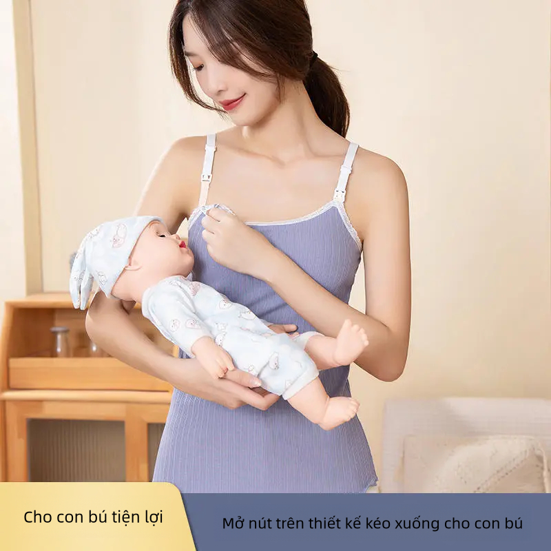 Cho Con Bú Camisole Phụ Nữ Mang Thai Áo Ngực Sau Sinh Đi Chơi Miễn Phí Quần Lót Áo Ngực Confinement Cho Con Bú Chống Chạy Bộ Nữ Mùa Hè