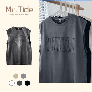 Mỹ Cao Cấp Da Lộn Áo Xu Hướng Mùa Hè Retro Thể Thao Rời Unisex Áo Vest Không Tay