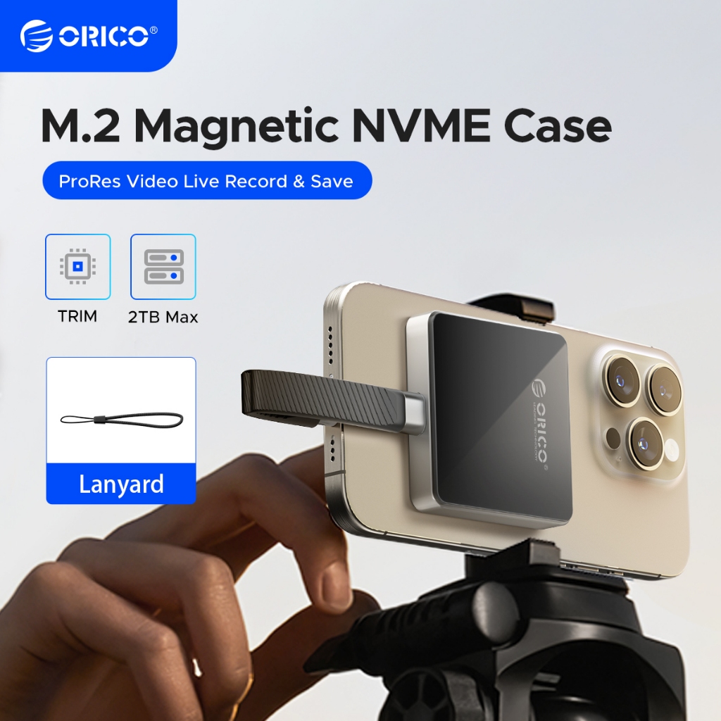 Orico M.2 NVMe SSD Enclosure 2230 Type-C Bộ chuyển đổi gắn ngoài từ tính 10Gbps cho iPhone 15 Pro (A