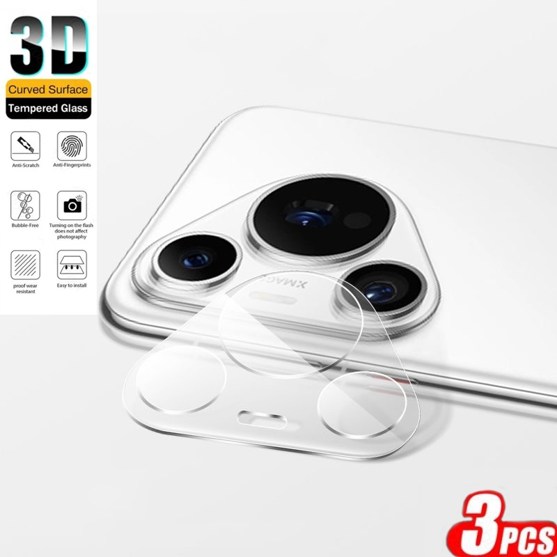 3 Miếng Kính Cường Lực Full 3D Bảo Vệ Màn Hình & Ống Kính Sau Cho Huawei Pura 80 70 Pro Ultra P70/P7