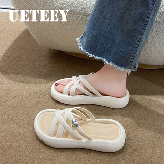 UETEEY  dép sandal nữ dép bánh mì nữ dép đế cao Chống Trượt Cá tính Lịch lãm Phối hợp dễ dàng Chống bám bụi Hợp thời Êm ái FDL2450NZC 20Z240516