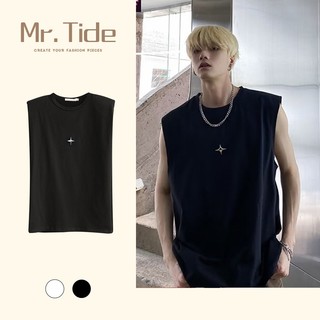 Áo vest nam mùa hè Mỹ cổ điển đường phố cao cấp đơn giản đẹp trai hợp thời trang thể thao dáng rộng thường ngày không tay áo