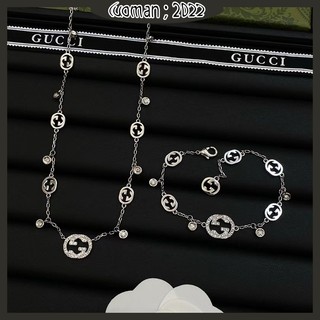 Vòng tay + vòng cổ kim cương logo mới GUCCI