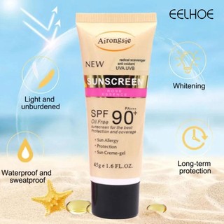 [Đảm bảo chính thức] Kem chống nắng airongsie SPF90 PA + + Kem chống nắng Body Face Bảo vệ chống nắng mức cao Dưỡng ẩm Làm trắng Kiểm soát dầu Làm sáng Nhẹ Chống thấm nước Làm mới