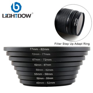 Nhẫn bước kim loại Lightdow 49 / 52 / 55 / 58 / 62 / 67 / 72 / 77 / 82mm Bộ chuyển đổi vòng bước lên cho bộ lọc ống kính máy ảnh