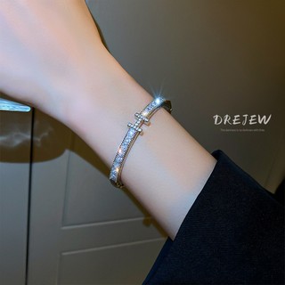 Drejew Vòng tay khóa chữ zircon mới của Hàn Quốc Vòng tay sang trọng nhẹ thời trang dành cho nữ