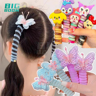 dây xoắn bướm búi tóc Cuộn Dây Buộc Tóc Trẻ Em Cô Gái Đuôi Ngựa Dây Tóc Thời Trang Scrunchies Bướm Bện Dây Điện Thoại Vòng Tóc