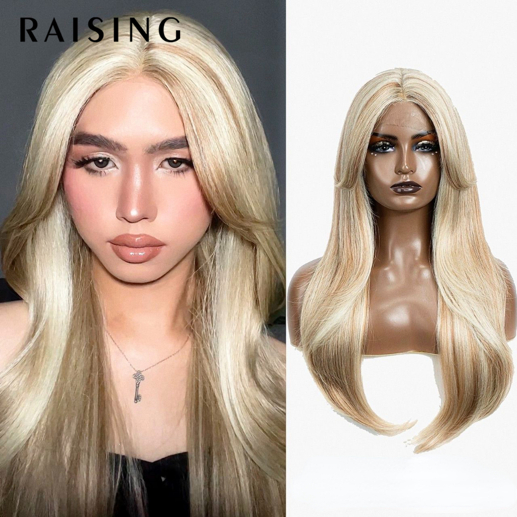  Tóc Giả Dài Thẳng 26 inch Màu Nâu ombre Xám Đỏ Thời Trang Cho Nữ 