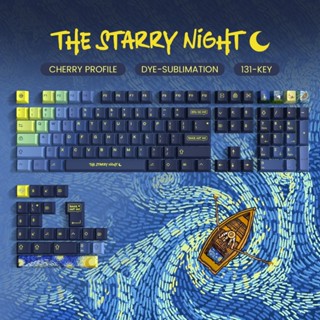Womier The Starry Night Cherry Profile 131-Key Dye Thăng hoa PBT Keycap Tùy chỉnh DIY cho Cherry Gateron MX Switch 61 / 87 / 104 Gamer Bàn phím cơ