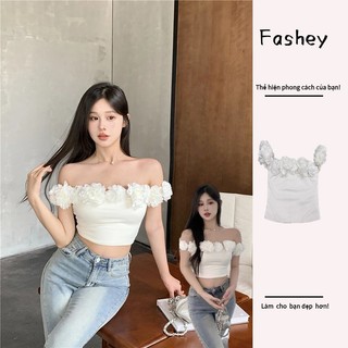 Áo một vai nữ mùa hè không tay gợi cảm ngắn một vai đầu xương đòn ba chiều ống hoa