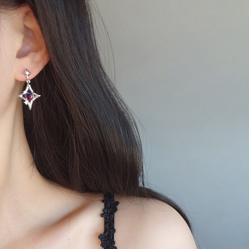 Bông Tai Ngôi Sao Năm Cánh Phong Cách hip hop Thời Trang Cho Nam Và Nữ