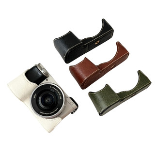 A6000 A6100 A6300 A6600 PU Nửa Đế Túi Thân Vỏ Bảo Vệ Cho Sony ILCE-6000 ILCE-6100 ILCE-6300 ILCE-6400 Camera