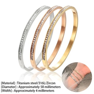 Mới Châu Âu Và Mỹ Tối Giản Đơn Hàng Nữ Thép Titan Kim Cương dát Vòng Tay Không Phai Màu Instagram Vòng Tay Thời Trang Phụ Kiện Trang Sức