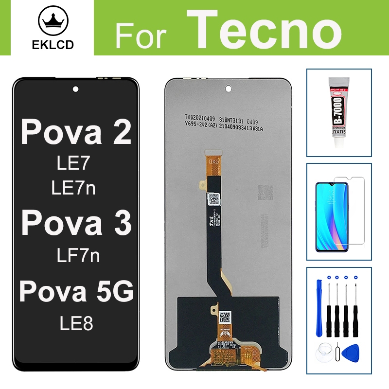 Màn Hình 6,9 "Cho Tecno Pova 2 3 LE7 LF7n LE8 Pova 5G Màn Hình LCD Bộ Số Hóa Cảm Ứng
