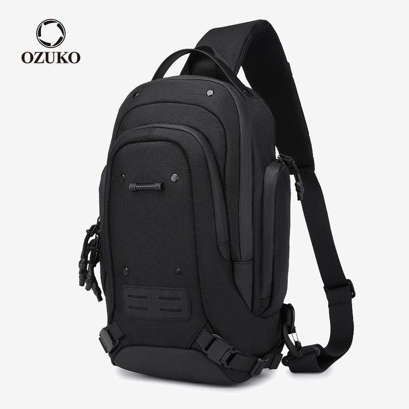  Túi OZUKO Muilt Túi Ngực Dung Tích Lớn Thể Thao Ngoài Trời Sling Túi Đeo Vai Chống Thấm Nước 