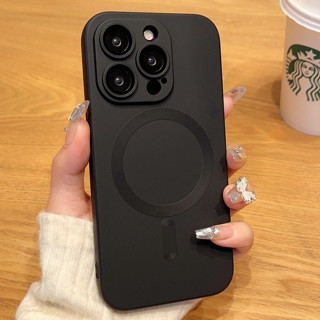 Ốp Lưng Điẹn Thoại Silicon Từ Tính Mạ Điện Bảo Vệ Ống Kính Cho Iphone 14 12 11 13 15 Pro Max
