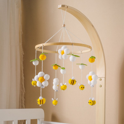 Cũi Cho Bé Di Động Cảm Giác Đồ Chơi Sơ Sinh Di Động Giường Chuông Lục Lạc Đồ Chơi Trang Trí Nhà Quà Tặng Sinh Nhật Ong Hồng