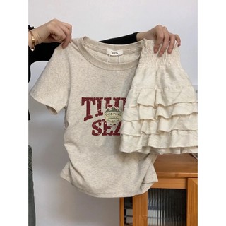 Áo phông Baby Tee nữ local brand SALMO mùa hè fashion cổ tròn Kiểu ngắn xám tiêu 100% cotton áo thun outerity Y0887