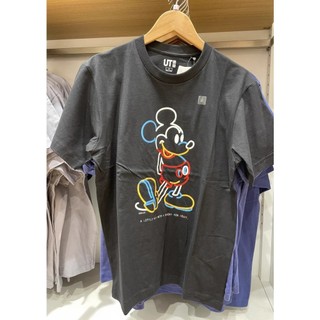 Uniqlo Cùng Phong Cách Nam Nữ Mặc Cặp Đôi Mickey Đứng Mickey In Hình Mickey Đứng Áo Thun Tay Ngắn