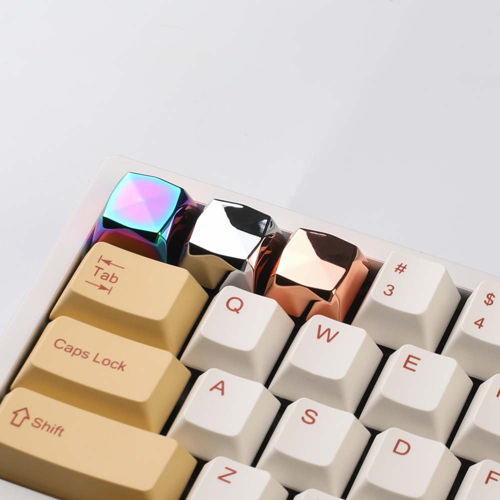 Esc Công Chúa Vuông Kim Cương Keycaps Màu Bạc Vàng Cá Tính Hợp Kim Kẽm keycap Cho MX Switch Bàn Phím Cơ (chỉ keycap)