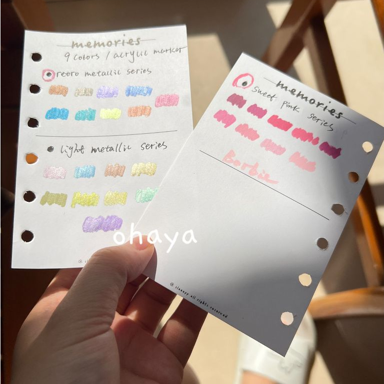 Ohaya | D414 MÀU MỚI Lấp Lánh Kim Loại Bút Acrylic Bút Đánh Dấu Nhanh Khô Đầu Mềm Tranh Màu Nước Bút